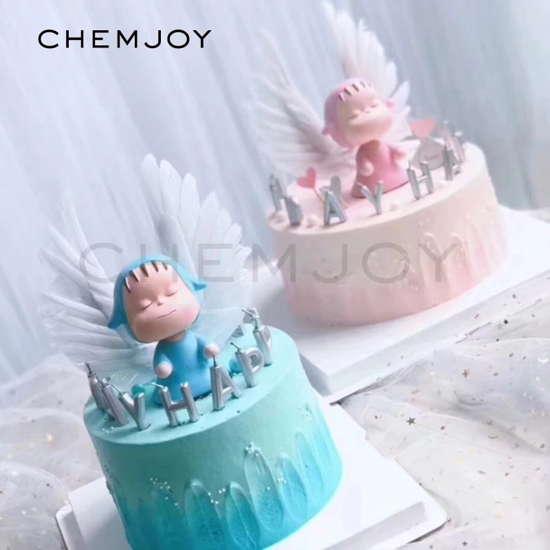 Украшения для торта в стиле «Baby Shower»; милые куклы; Крылья Ангела; украшения для торта на день рождения; вечерние украшения для маленьких девочек и мальчиков на первый день рождения