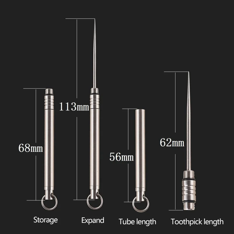 Высокоуличные Бутылочки Для Зубочисток из титанового сплава, вилка для фруктов, инструмент для кемпинга, держатель для зубочисток, титановая зубочистка, EDC инструмент