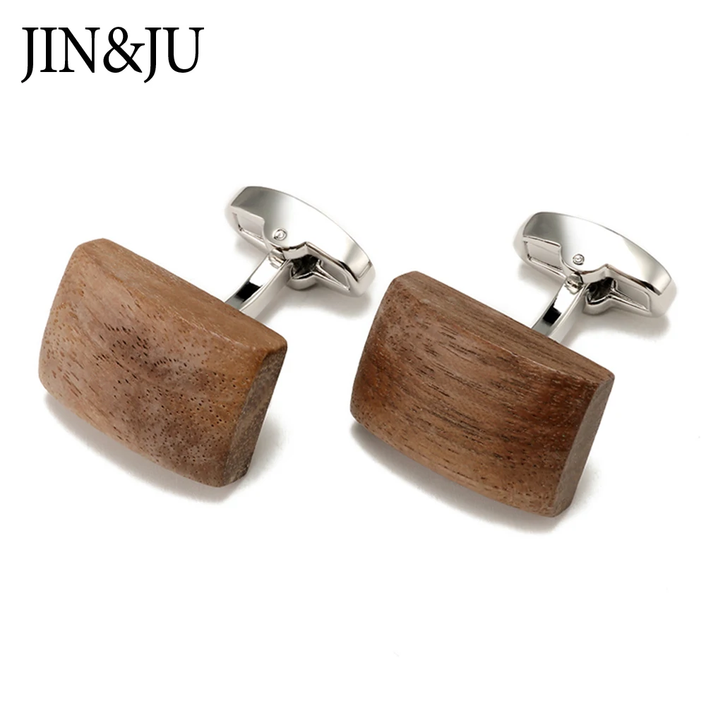 Запонки JIN & JU мужские круглые роскошные из орехового дерева низкие ювелирные