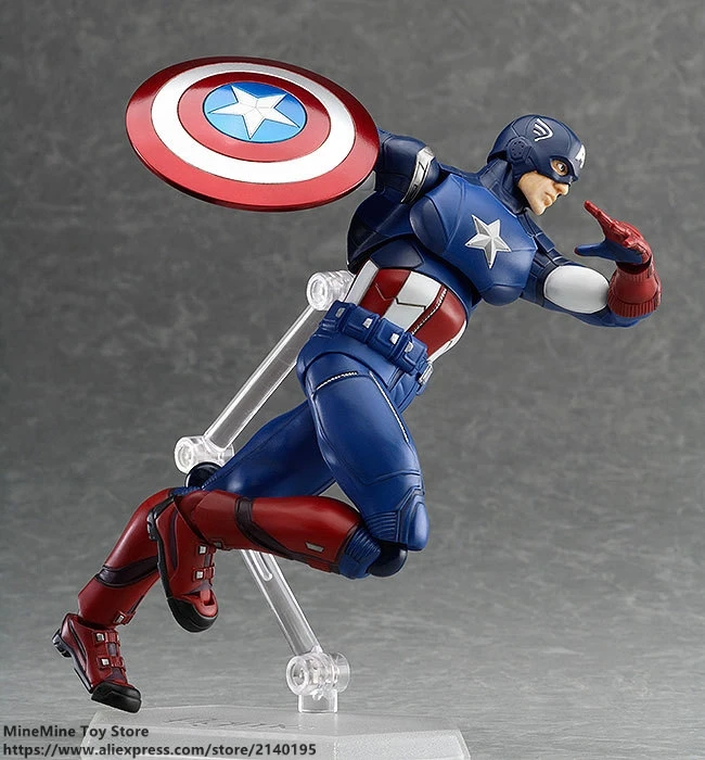DISNEY Marvel Мстители Капитан Америка 16 см фигурка аниме мини украшение ПВХ Коллекция