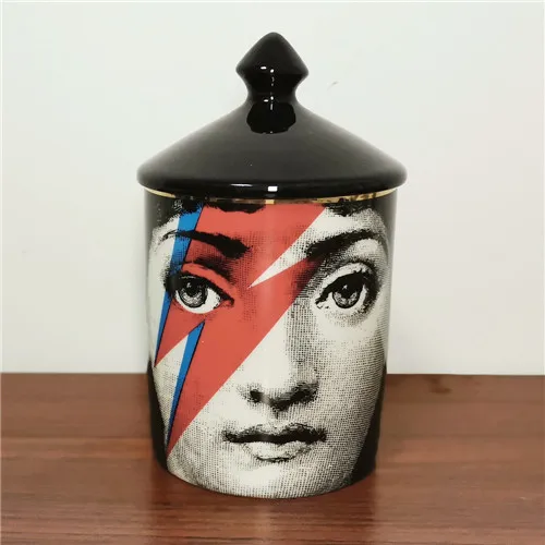 Классический подсвечник Fornasetti с черной крышкой керамический контейнер для хранения художественный подсвечник ретро корзины ручной работы для хранения баночек домашний декор - Цвет: 12