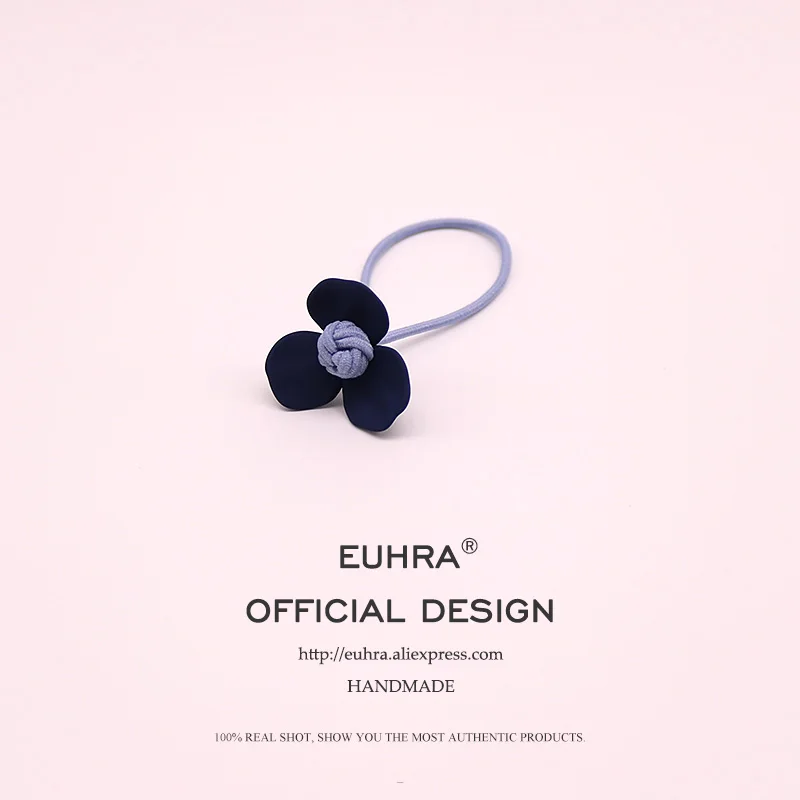 EUHRA, 6 цветов, эластичные резинки для волос с лепестками цветов, эластичная лента для волос для женщин и девочек, детские аксессуары для волос, резинка