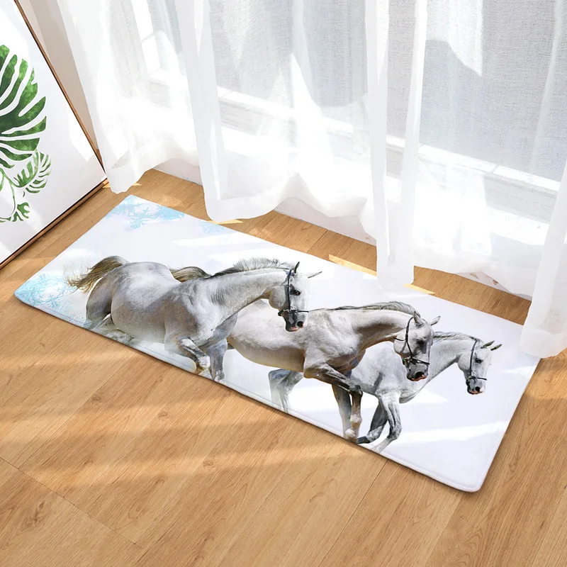 Современный 40*120 см Анти скольжения Bedsider Кухня коврики 3D лошадей печатных