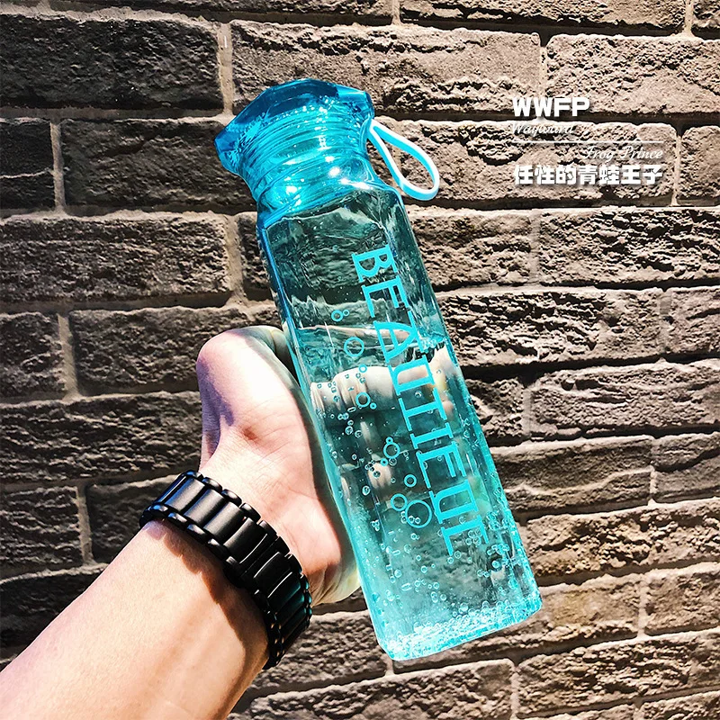 550ml Blue Soffe 350 мл 550 мл Bpa пластиковая бутылка для воды МОЯ Прозрачная портативная дорожная походная Спортивная бутылка для воды на открытом воздухе - Цвет: 550ml Blue