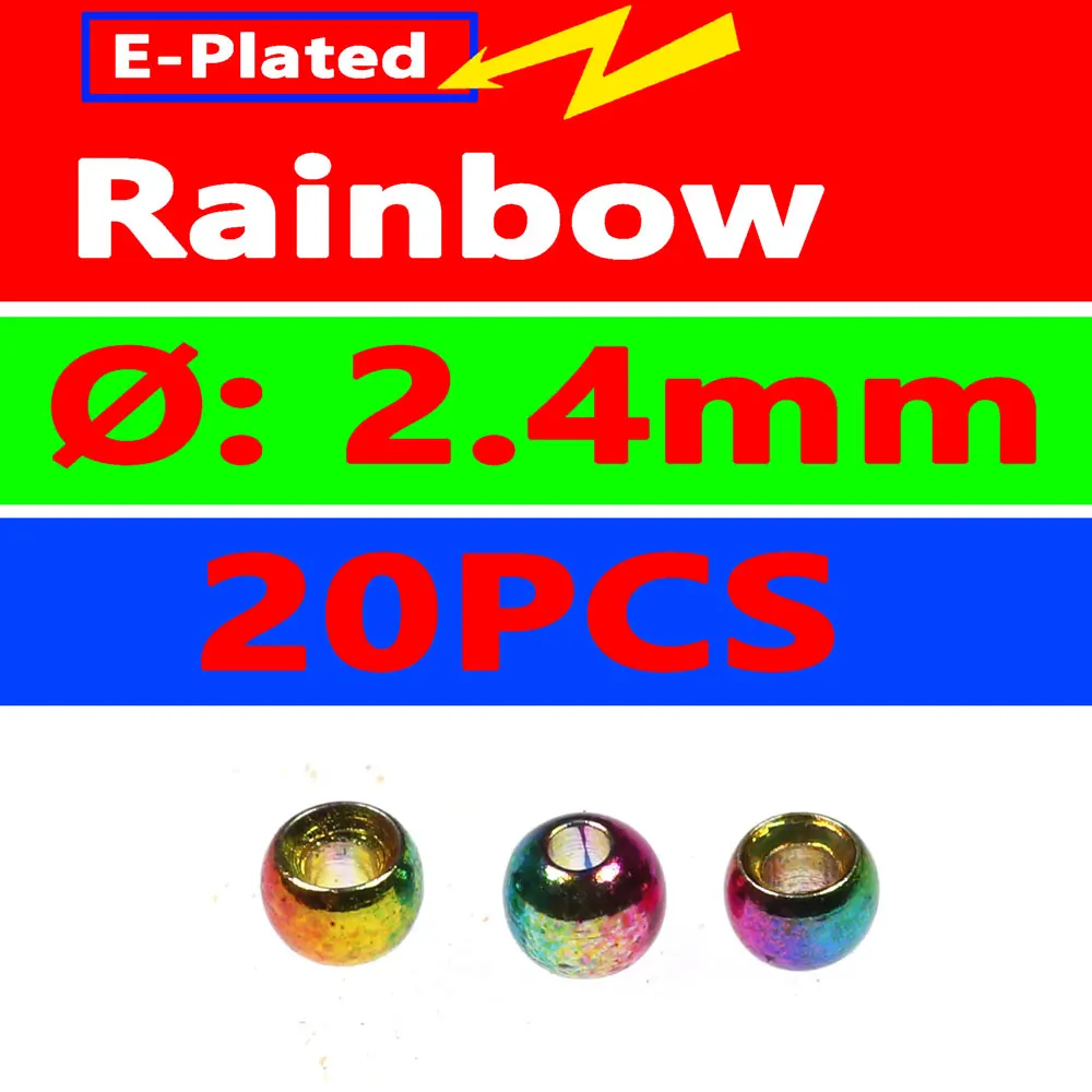Rainbow Bimoo 20 шт./пакет 3/32 2,4 мм мушек латунные бусины роспись мушек Brassie бусины Медь beadhead розовый оранжевый цвет радуги зеленый - Цвет: Rainbow