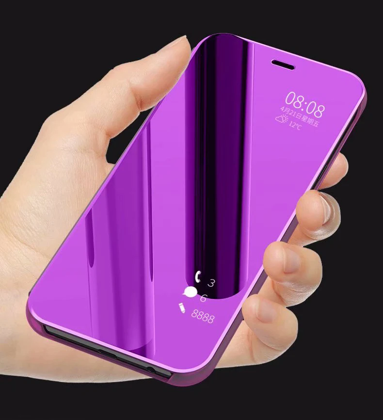 Роскошные Покрытие Зеркало флип чехлы для samsung Galaxy A6 плюс 2018 A600 чехол Clear Smart View