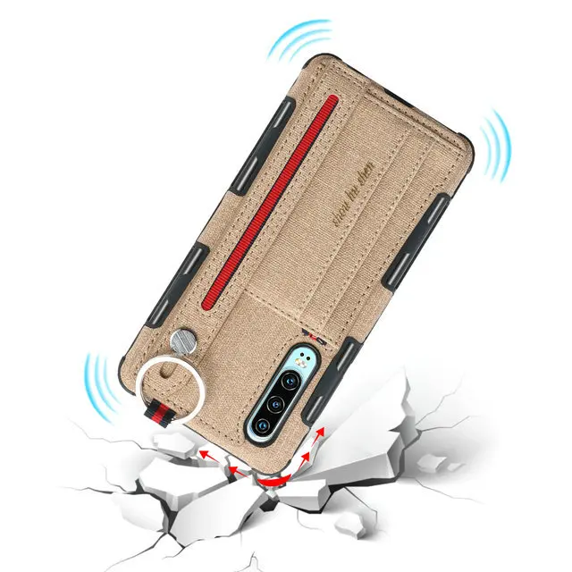 Металлическое кольцо держатель для huawei P30 Lite чехол Funda huawei P30 Pro Чехол карточка из ткани слот задняя крышка huawei P20 Lite чехол 20 P 30 Pro
