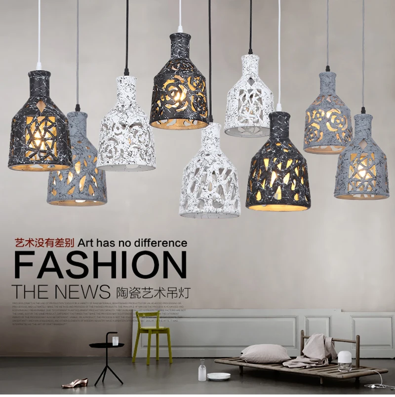 Скандинавский минималистичный Ретро подвесной светильник CeramicVintage лампа для