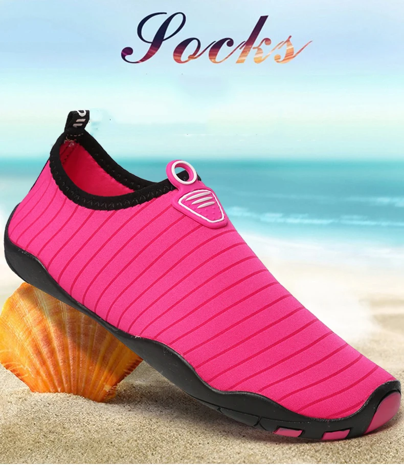 Aqua Shoes Unisex Quick Dry Water Shoes Plus Size Outdoor Sneakers Women Light Non-slip Swimming Shoes Soft Lovers Beach Shoes