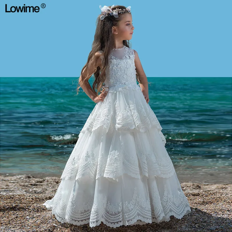 Высокое качество платье с цветочным узором для девочек на свадьбу