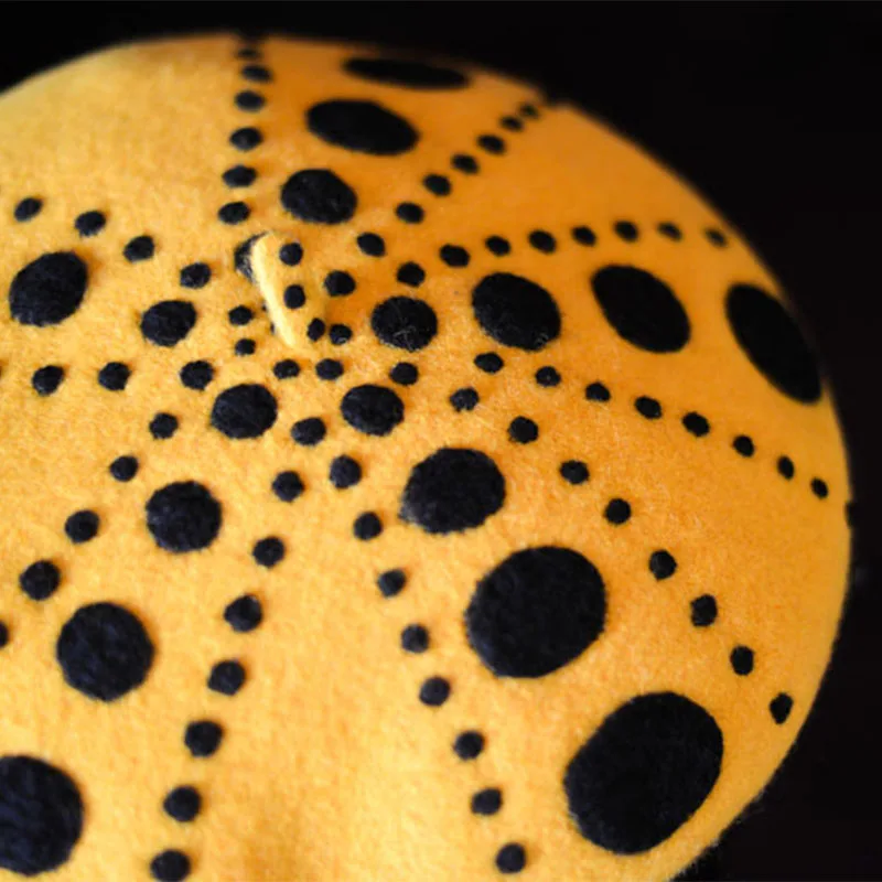 Faramita праздник Yayoi Kusama желтый Тыква Девушки Волнистые точки винтажные береты шерсть фетр ручной работы женская шляпа индивидуальность женщина