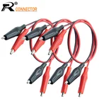 10 шт.лот 1 м Тестовые провода с зажимами типа Аллигатор двойные соединительные провода электрический кабель соединитель проводная схема эксперимент