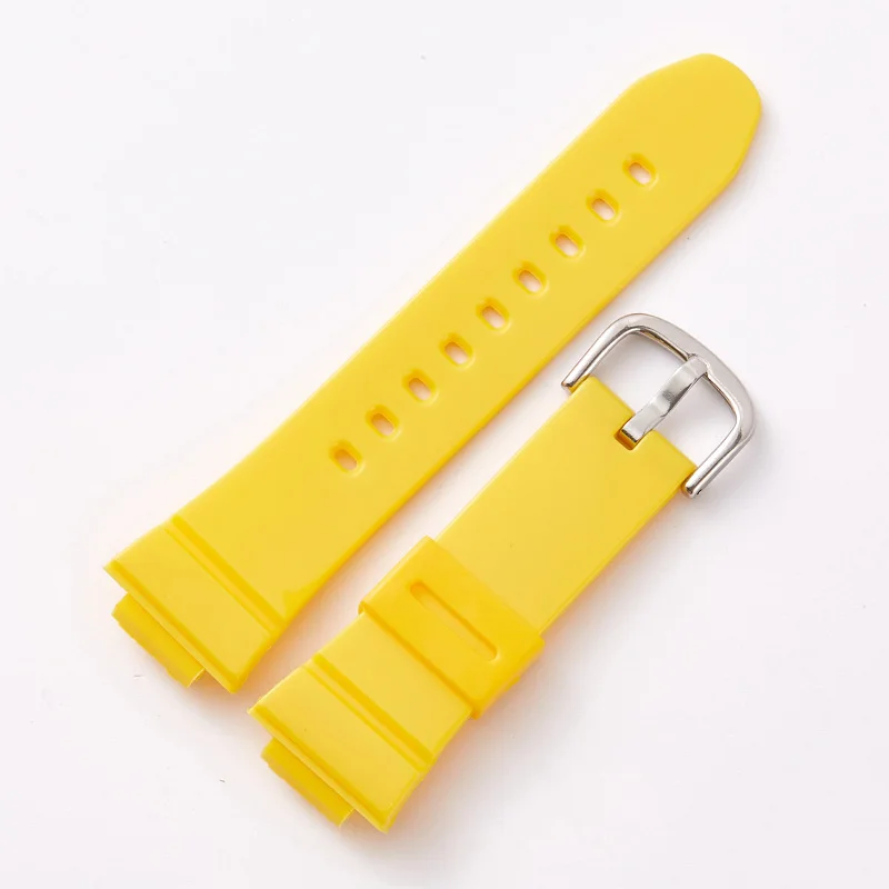 Yellow Аксессуары для часов 14 мм для Casio CASIO BABY-G BA-111, BA-110, BA-120, BA-112 ремешок для часов для мужчин и женщин резиновый ремень браслет - Цвет ремешка: Yellow