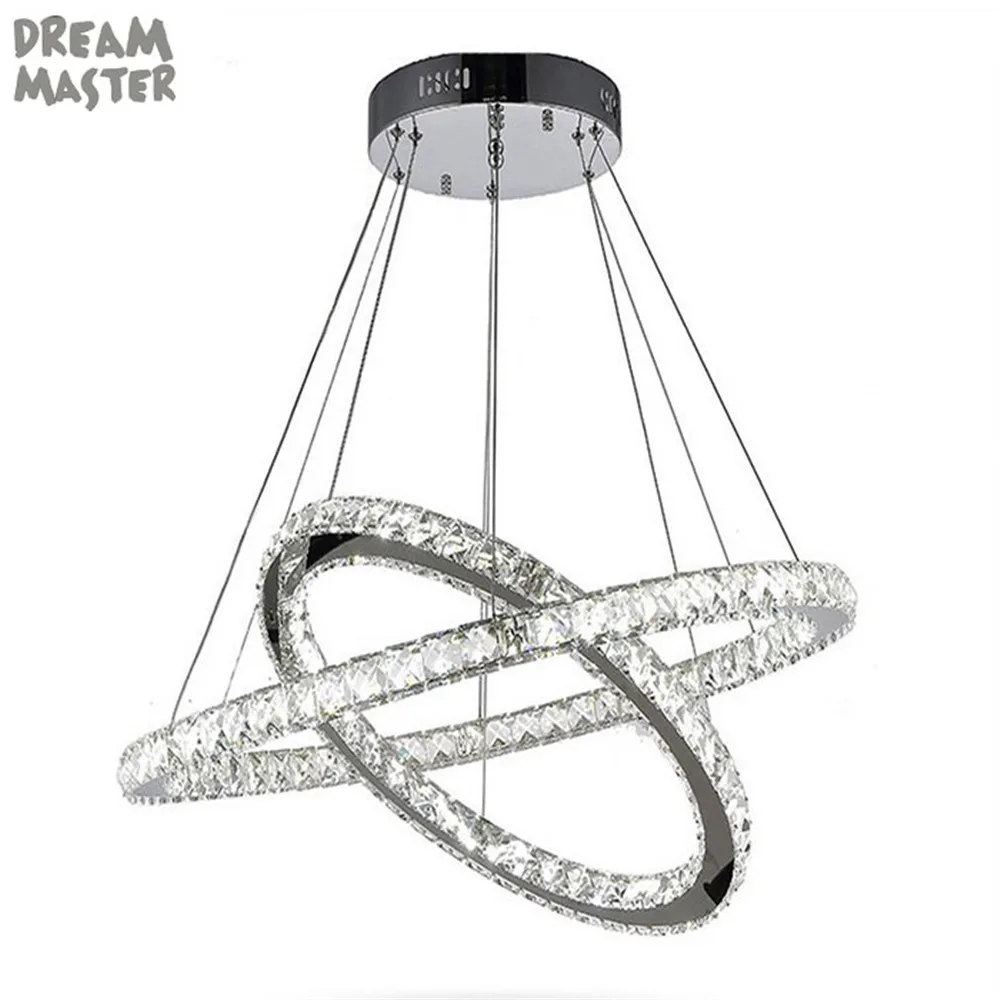 Купи Modern Crystal pendant lighting Round LED Crystal lustre Light Lamp Fixture lustres home lighting 2 rings hanglamp nordic light за 5,999 рублей в магазине AliExpress