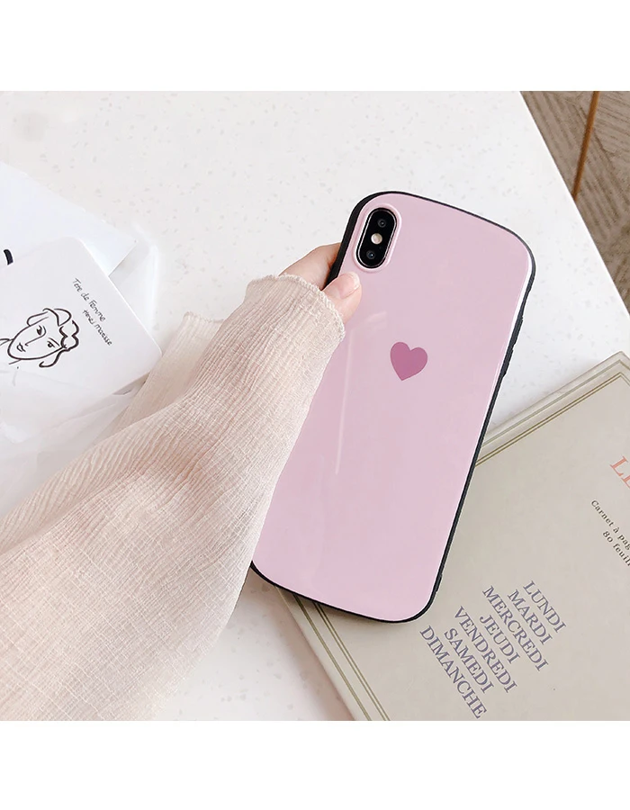 Glam чехол для телефона простой милый чехол для телефона с сердечком для iPhone XS Max XR XS X 8plus 8 7plus 7 6 S/6 Plus мягкая задняя крышка из ТПУ