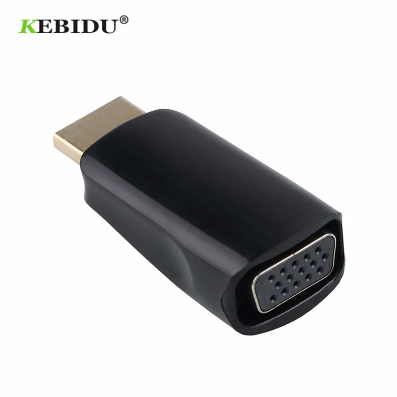Kebidu 1080P адаптер Папа-мама конвертер Кабель HDMI-Совместимость с VGA поддержка HD для