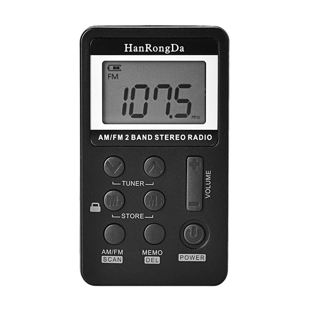 HRD 103 ремешок наушники AM FM радио приемник Цифровой портативный перезаряжаемые