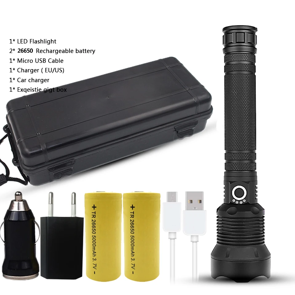 Package I XLamp xhp70.2 самый мощный светодиодный фонарик с usb-увеличением фонарь xhp70 xhp50 18650 26650 фонарик с перезаряжаемой батареей - Испускаемый цвет: Package I