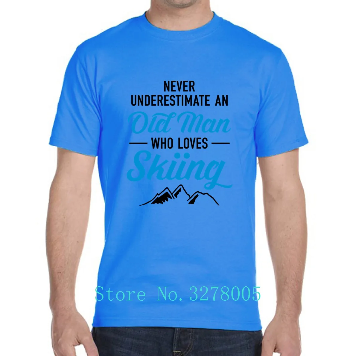 Футболка La Maxza мужская с надписью Never Underestimate An Old Man Who Loves Skiings уличная одежда