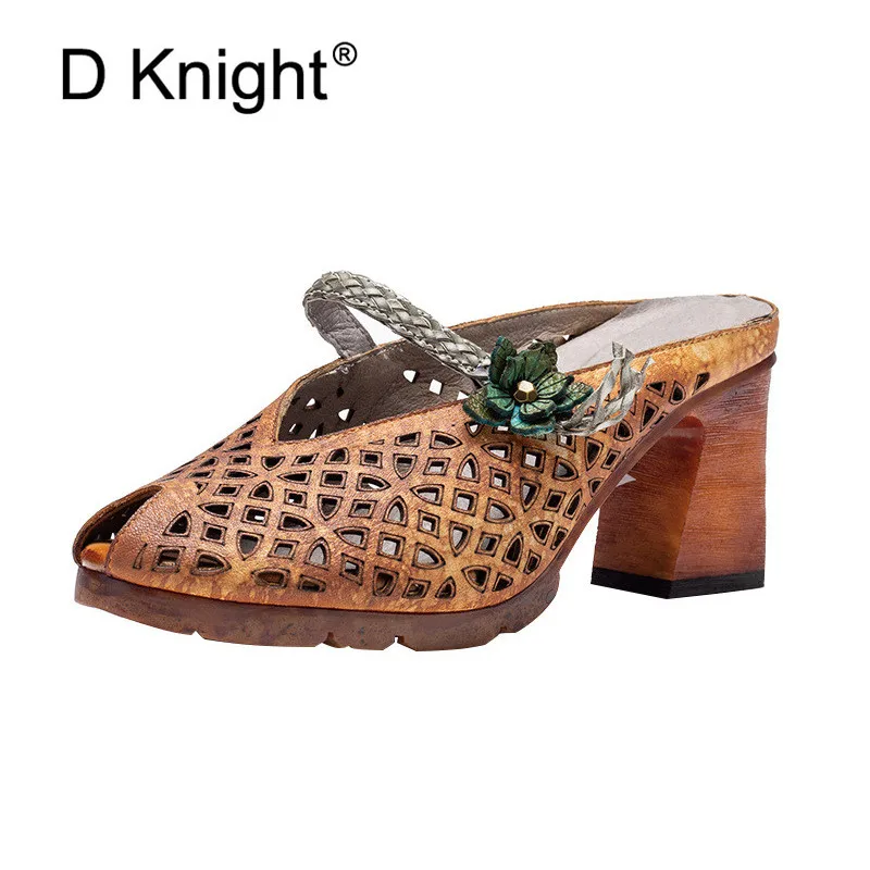 Винтажные Летние оригинальные женские шлепанцы с открытым носком Женские