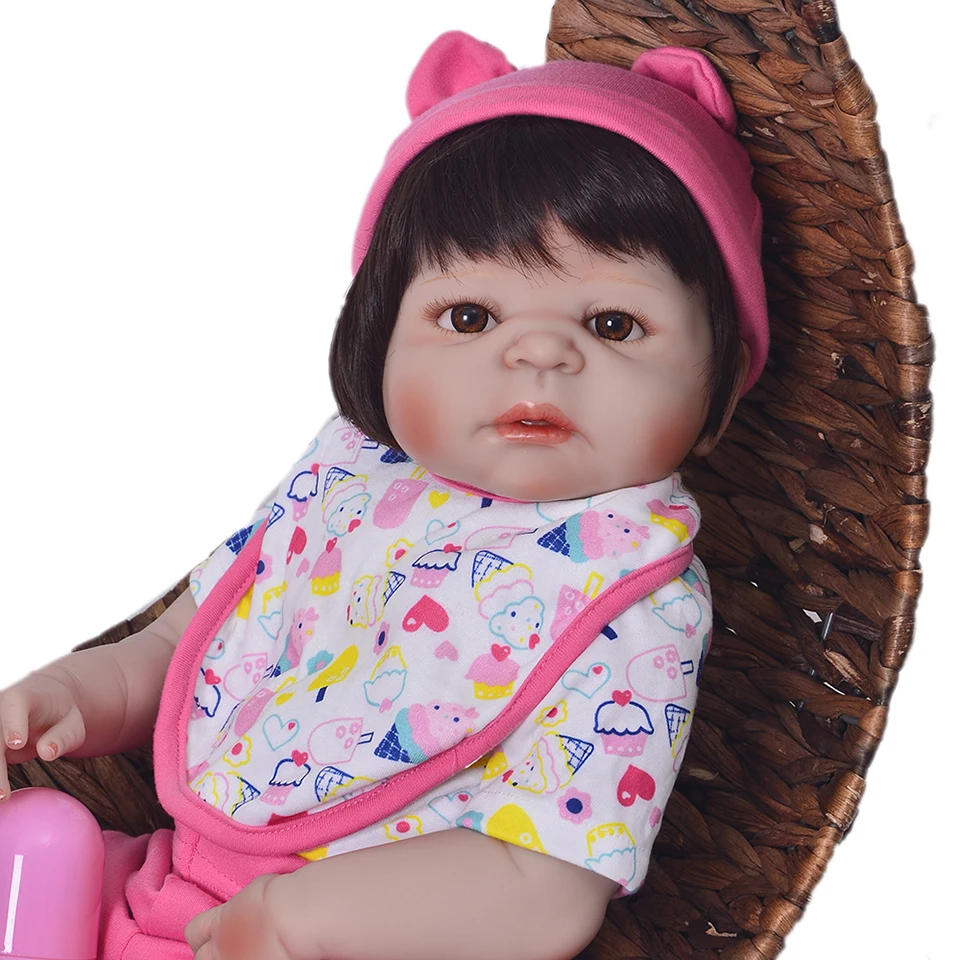 Lovely Style 23' 57 cm Reborn Baby Girl Full Silicone Body Dolls Realistic Kids Playmates Toys Birthday Gifts | Игрушки и хобби