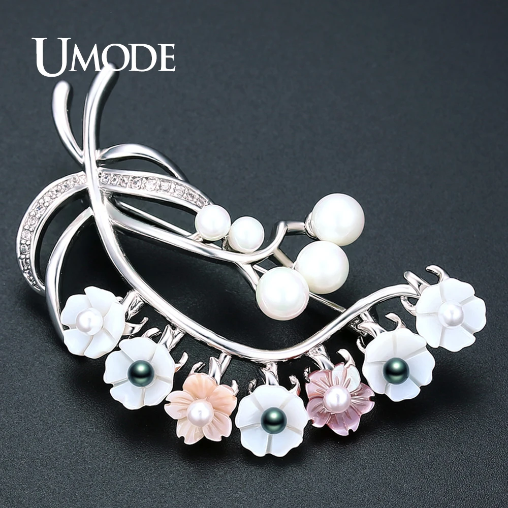 UMODE брендовая элегантная жемчужная брошь в виде цветка 7 шт. булавки новая мода