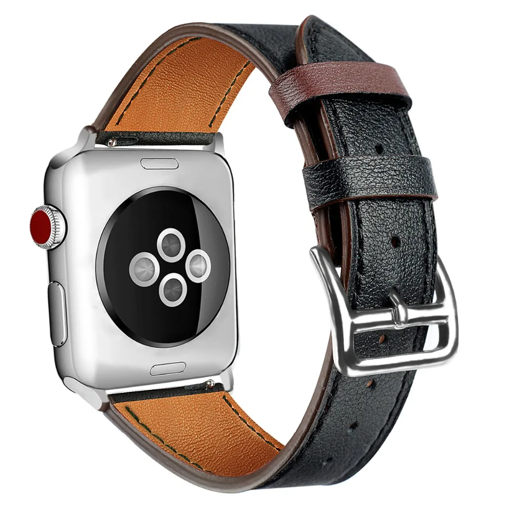 Ремешок из натуральной кожи для apple watch 4 44 мм 40 мм iWatch ремешок 42 мм 38 мм кожаный ремешок для apple watch 3 2 1