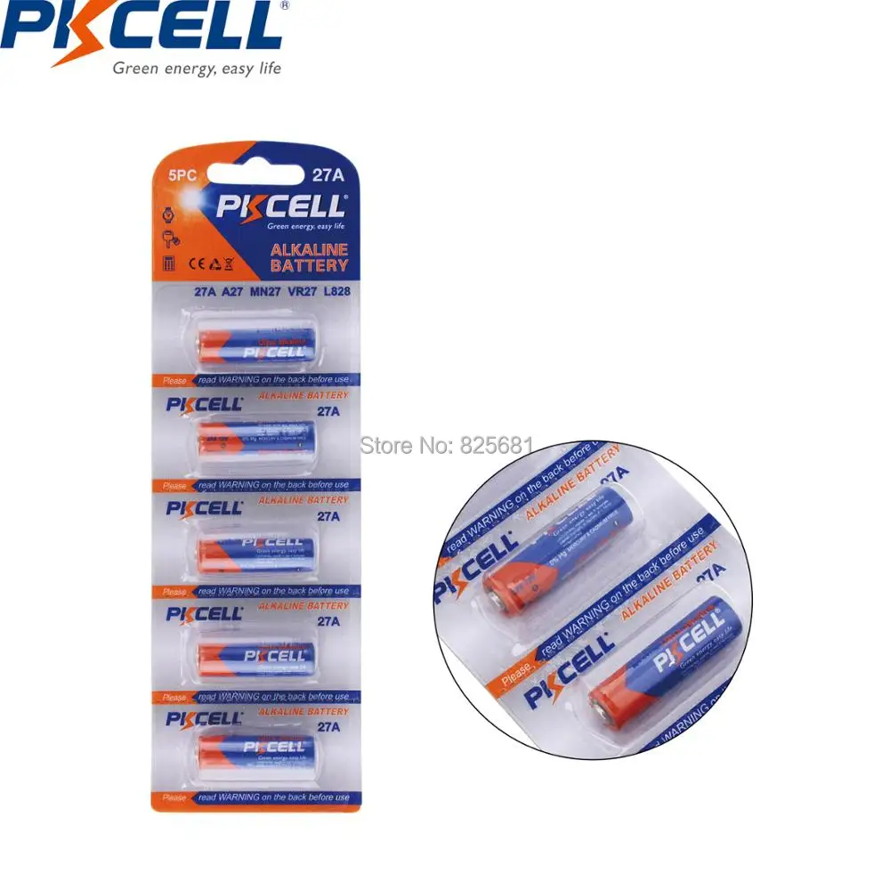 10 шт. 2 отделения для карт, PKCELL 27A 12 v 27AE 27MN A27 L828 Super Щелочная Батарея для пульт дистанционного управления дверным Управление фонарик