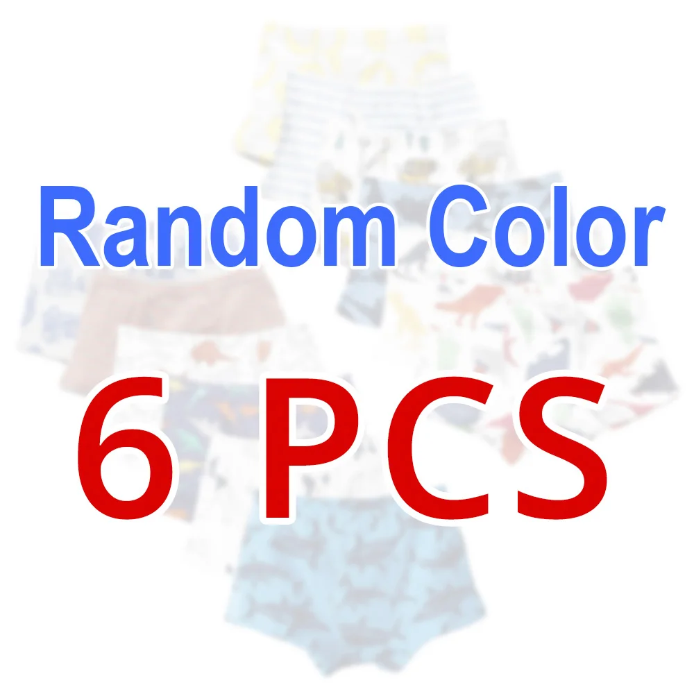 6Pcs Random Color 6 шт./лот; хлопковые шорты; нижнее белье для мальчиков; детские трусы-боксеры; лот; детские трусы с рисунками для детей 2-10 лет; трусы для подростков - Цвет: 6Pcs Random Color