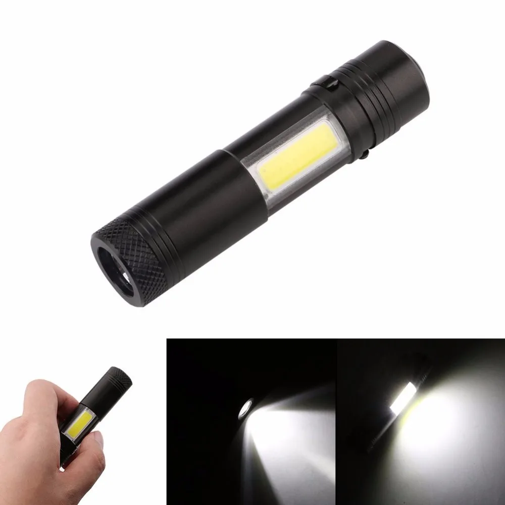 

12000LM XPE+COB LED Flashlight Mini Zoom Torch Lamp Penlight AA/14500 Battery 4 Modes Waterproof in life Lighting lantern
