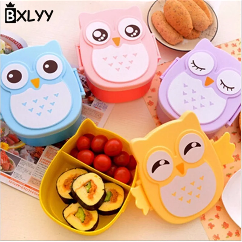 BXLYY мультяшный пластиковый детский Ланч бокс Сова для улицы портативный