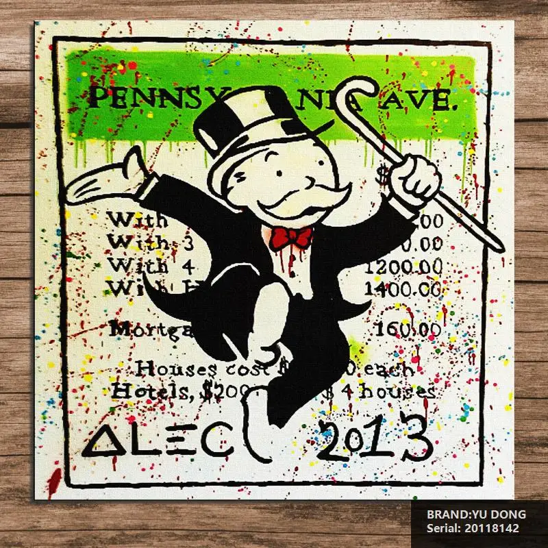 Alecmonopolygalleryart Жикле плакат печать на холсте для украшения стены Мультфильм