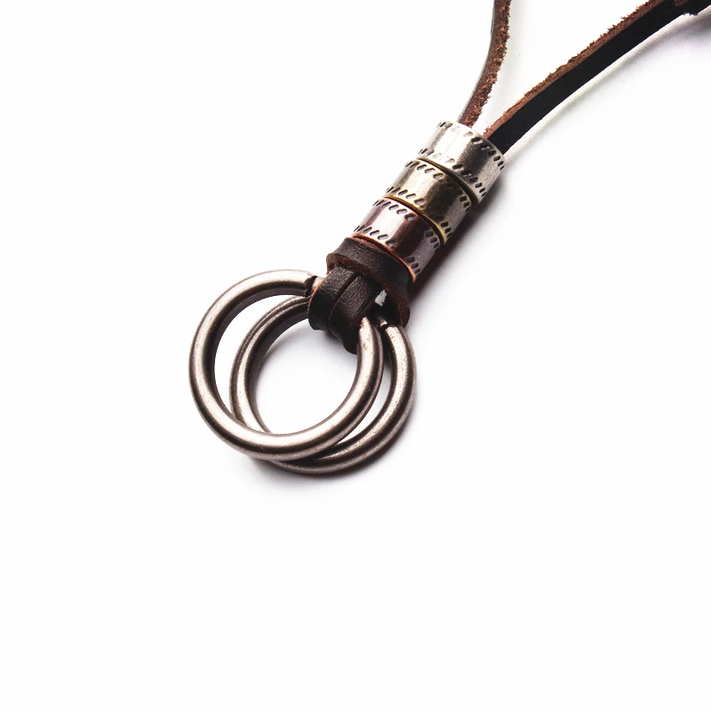 HOTSALE Genuine leather male necklace high quality handmade cowhide men pendent retro charming jewelry resizable DROP SHIPPING | Украшения