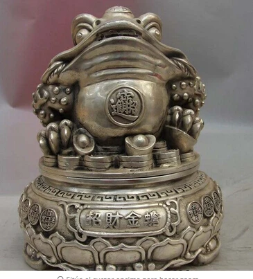 

China blanco Copper Silver riqueza Money sapo dorado quemador incienso incensario copper decoration bronze factory Pure Brass