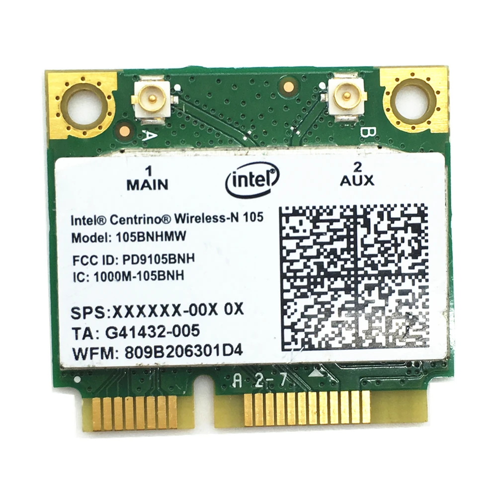 

Для Intel Centrino Wireless-N 105 105BNHMW 802.11n Mini PCI Express Wi-Fi адаптер 802.11b/G/N 150 Мбит/с