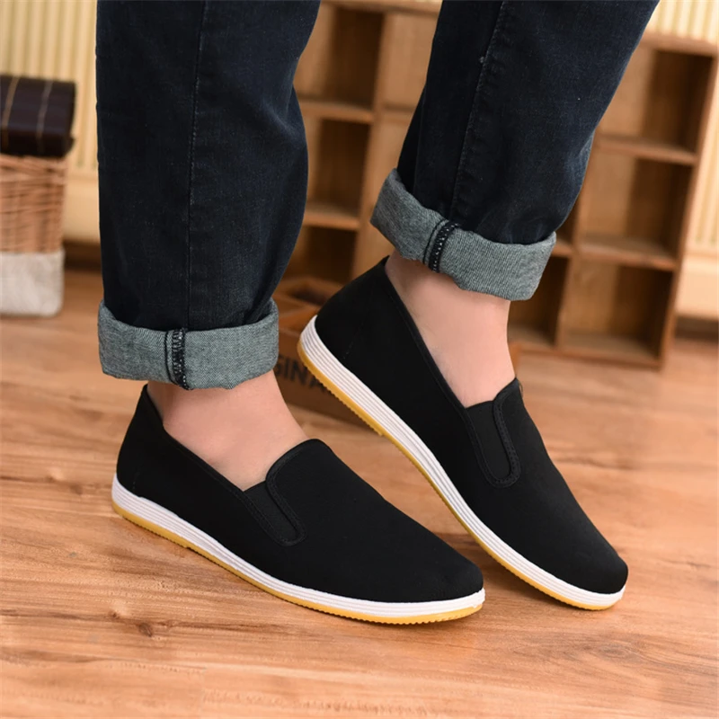 Top Quality Black Cotton Shoes Bruce Lee Vintage Chinese Kung Fu shoes Wing Chun Tai Chi Slipper Martial Art Pure | Обувь