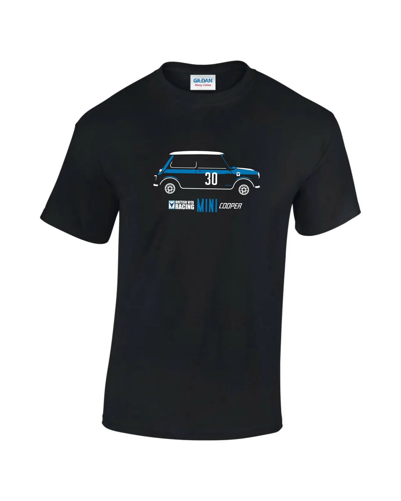 Мужская футболка с принтом в британском стиле Вита Racing Mini Car|Мужские футболки| |
