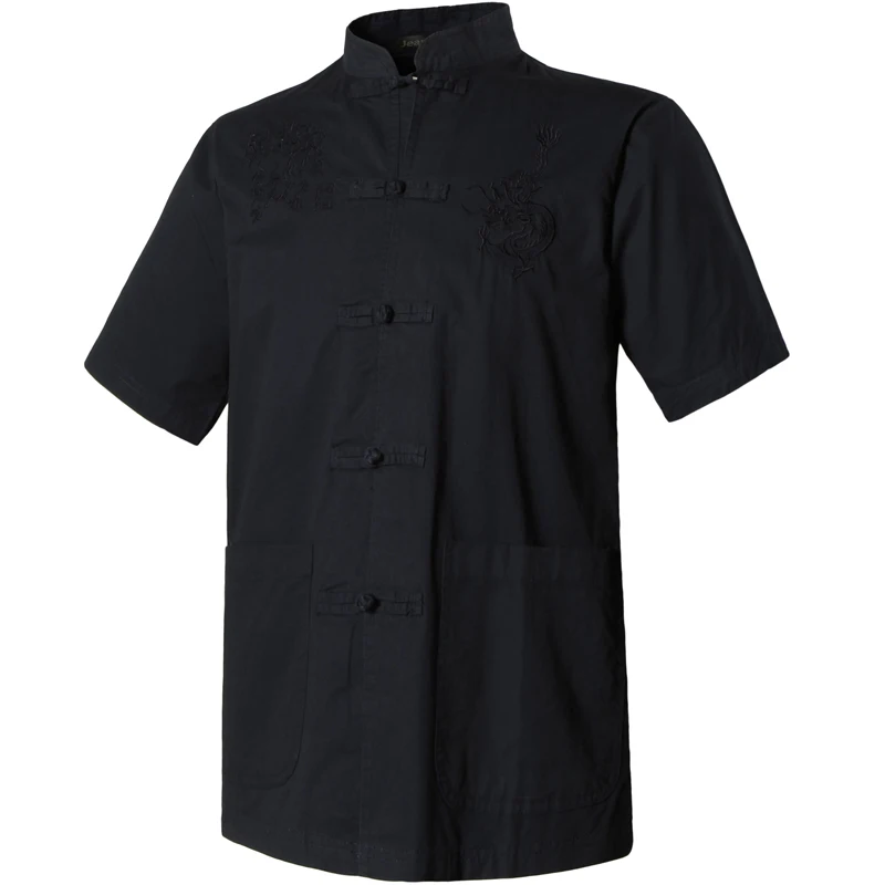2020 Spring Autumn Features Shirts Men Casual Chinese Traditional Short Sleeves Tang Shirt Male L990 | Мужская одежда