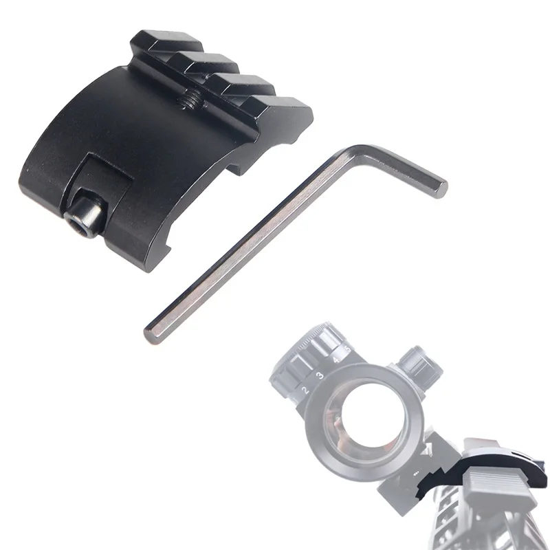 Tactical Low Profile Offset 45 Angle Weaver Picatinny Rail Sight Mount For Flashlight Laser 3 Slots 1.5 inch HT1-0034