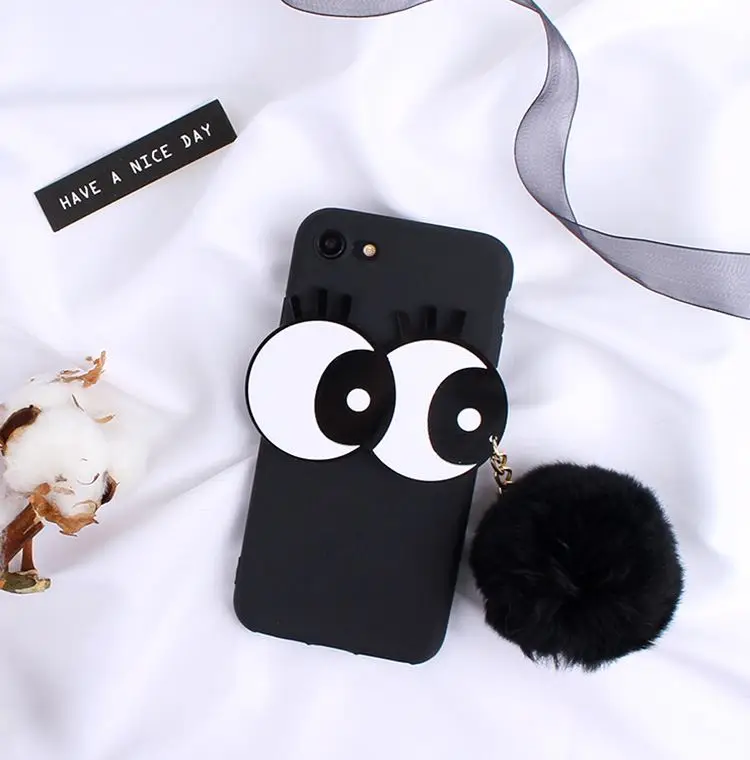 3D Cartoon Big Eyes Cute Hair Ball Phone Case For VIVO X6 X6plus X7 X7plus Xplay6 X9/X9S X9plus Xplay5 X20plus X21 X21i |