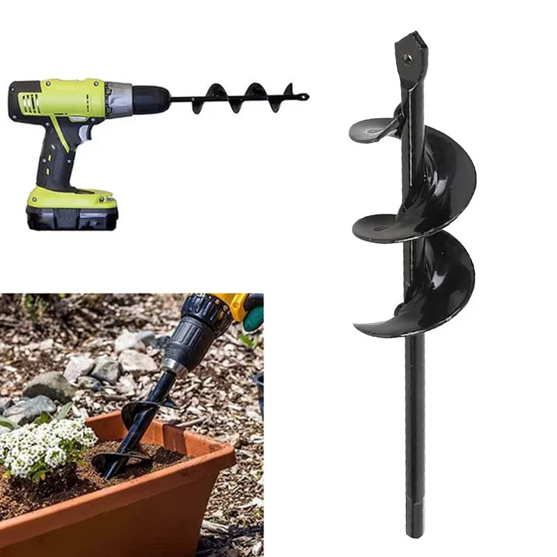 Planting Auger Spiral Twist Drill Practical Metal Mining Tool Bit Cutter Electric Ground | Обустройство дома