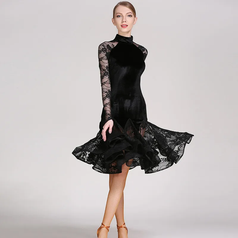 Кружевное бальное платье для латинских танцев современный костюм платья женщин