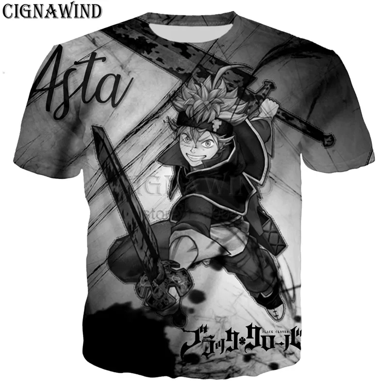 Classic Anime Black Clover 3D Print men/women T-shirts Summer Tops New Hip hop men t shirt Streetwear Harajuku Casual Funny Tees | Мужская