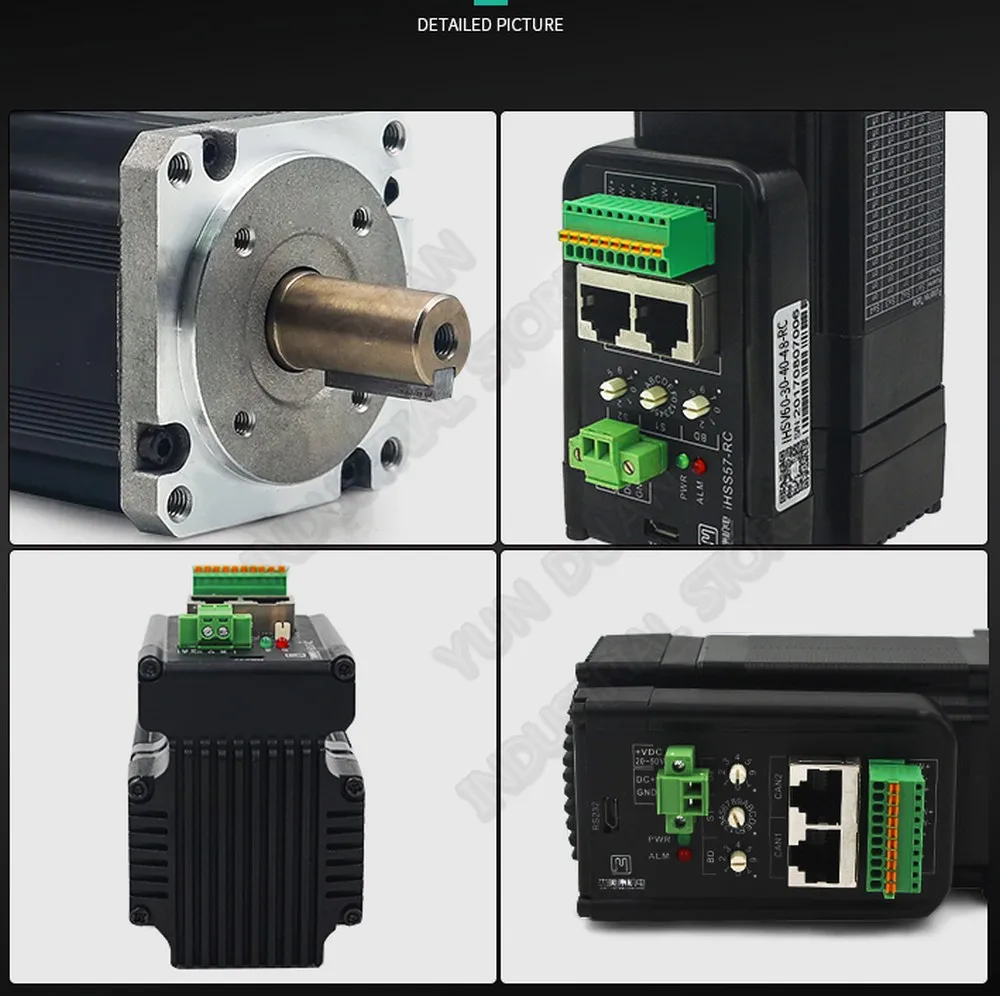 400 Вт 3000 Нм 1000 об/мин Canopen Modbus RTU RJ45 интегрированный сервопривод 60 мм NEMA24 DC48V DSP Гибридный Драйвер Двигателя линейный кодировщик для ЧПУ