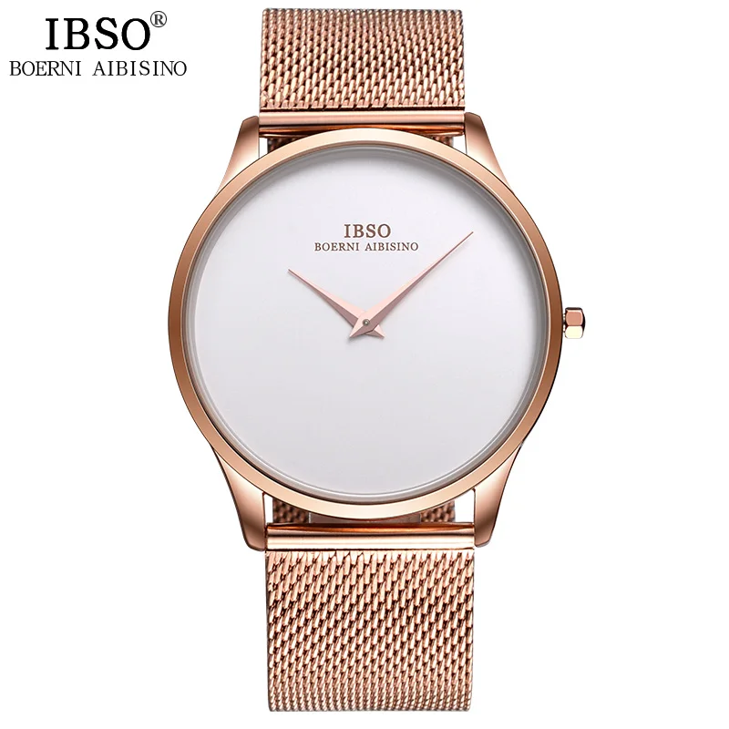 

IBSO Mens Watches Top Brand Luxury Steel Mesh Strap Quartz Wristatches 3ATM Waterproof Relogio Masculino Male Clock #2219