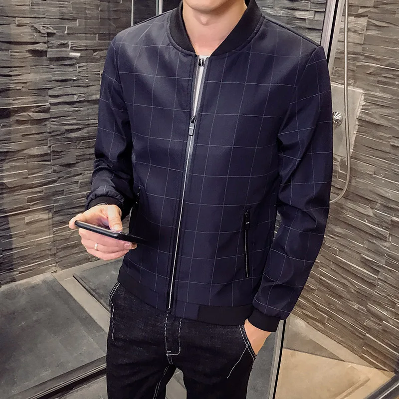 

Fall 2020 new men fashion leisure lattice boom youth jackets