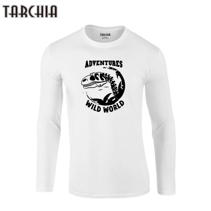 Футболка TARCHIA 2021 качественные мужские футболки с принтом диких динозавров