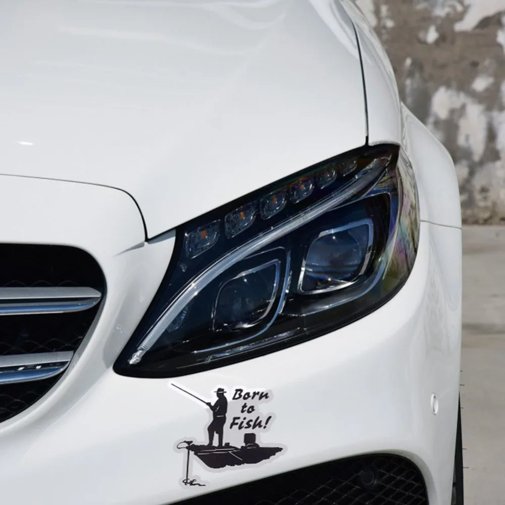 PVC Car Sticker Black Color Fishing Pattern Decoration Sign Films For Auto Body | Автомобили и мотоциклы