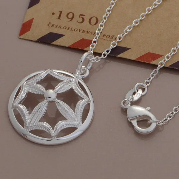 Silver-plated 925 sterling silver necklace Korean version of the high-end disk creative Yin US trade jewelry wholesale | Украшения и