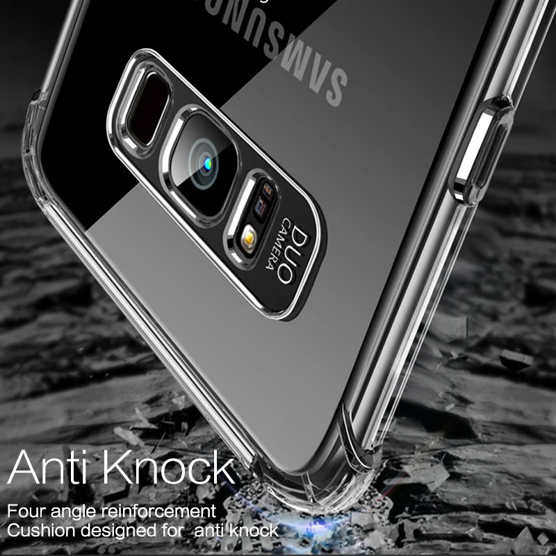Чехол для телефона s samsung S8 S9 Plus чехол роскошный тонкий прозрачный ТПУ мягкий